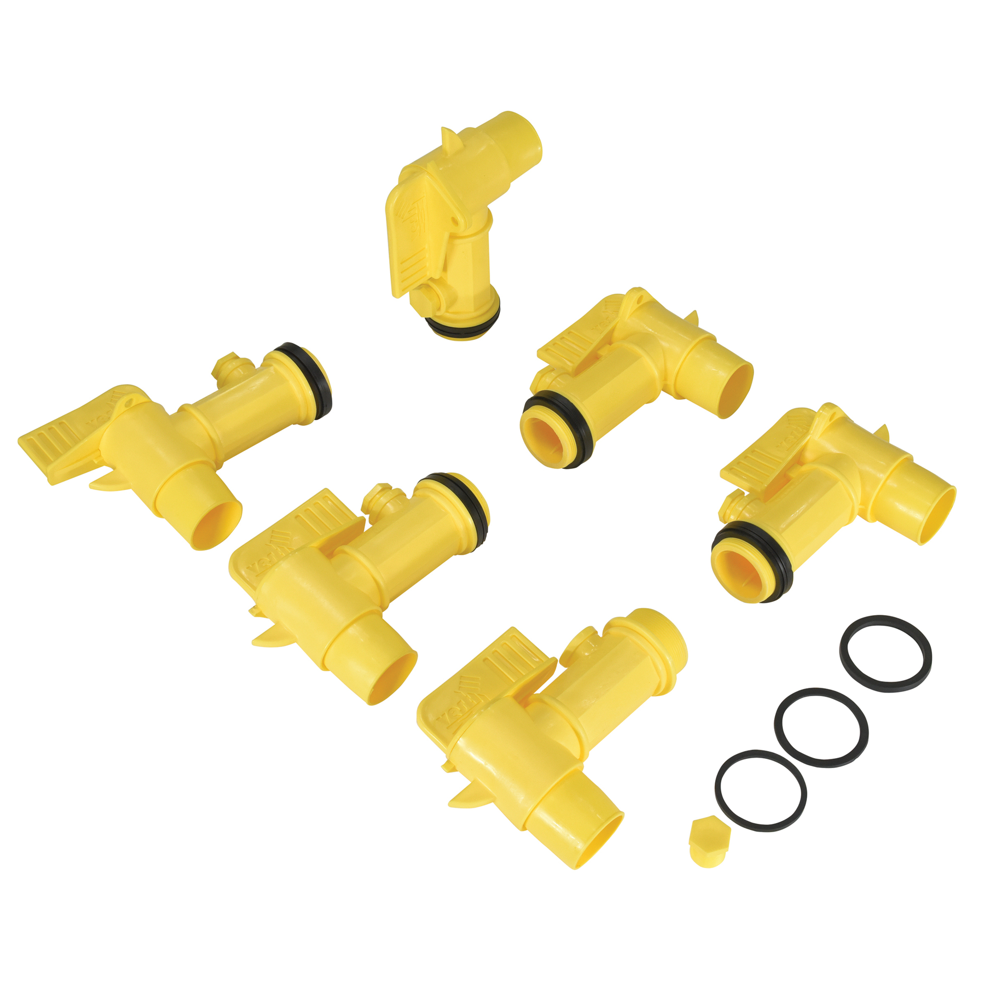 Vestil Poly Bung Jumbo Manual Drum Faucet - 2in., 6 Pcs, Non-Adjustable Nozzle, Pad Lockable, Model# JDFT-6PKG